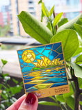 SYD Opera House (GOLD/SILVER) Metal Magnet & Bookmark – Stained Glass Moonlight Souvenir | Gold or Silver Frame