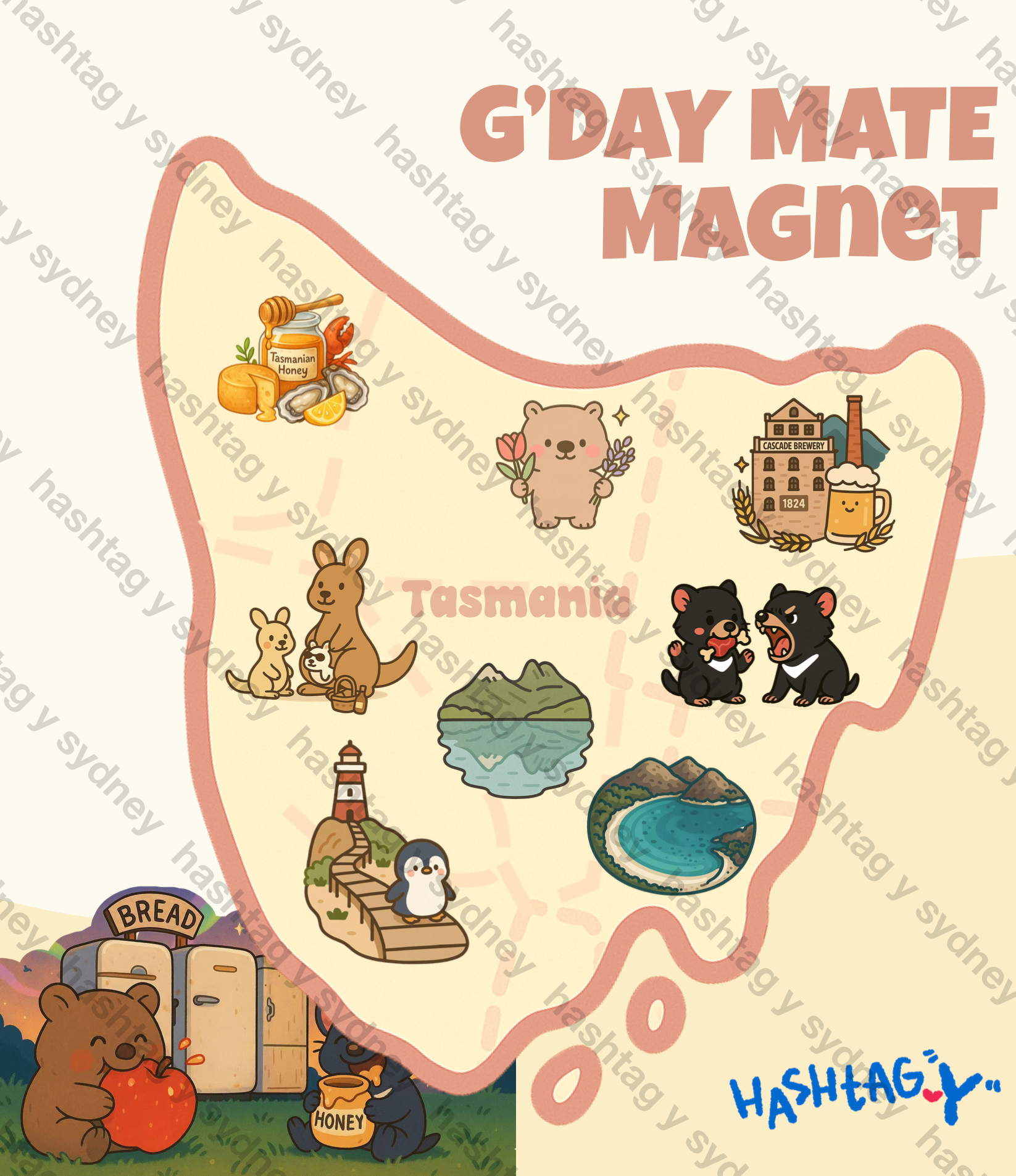 Tasmania Map Fridge Magnet – Pre-Order