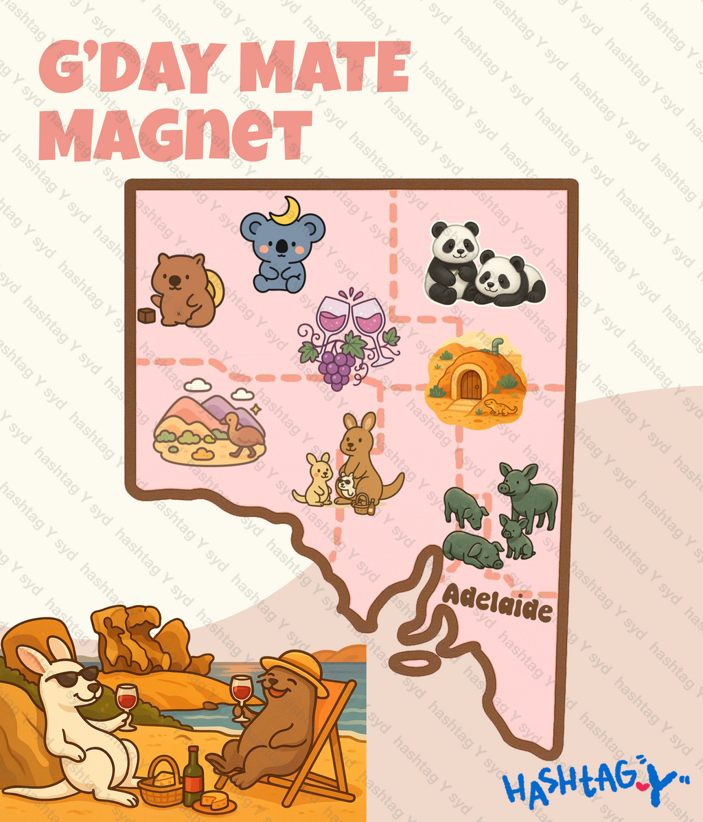 South Australia (SA) map - FRIDGE MAGNET