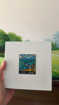 Bondi Beach (Black/Silver) Metal Magnet & Bookmark – Stained Glass Moonlight Souvenir | Black or Silver Frame