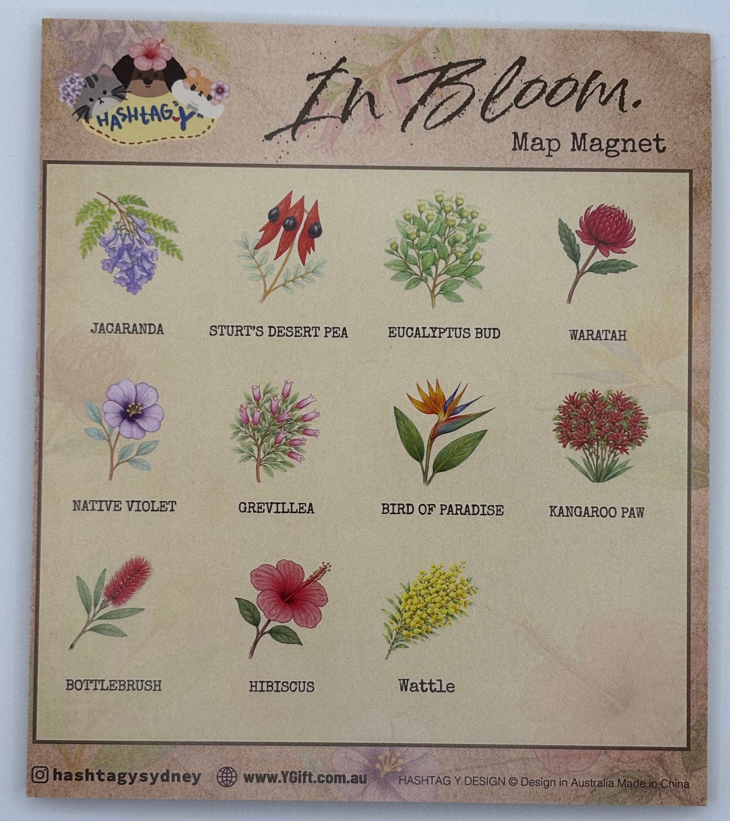Australia PLANT map - FRIDGE MAGNET