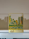 GOLD COAST (BLACK/SILVER/GOLD) Metal Magnet & Bookmark – Stained Glass Souvenir