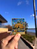 MEL Flinders STATION (GOLD/BLACK) Metal Magnet & Bookmark – Stained Glass MELBOURNE Souvenir |
