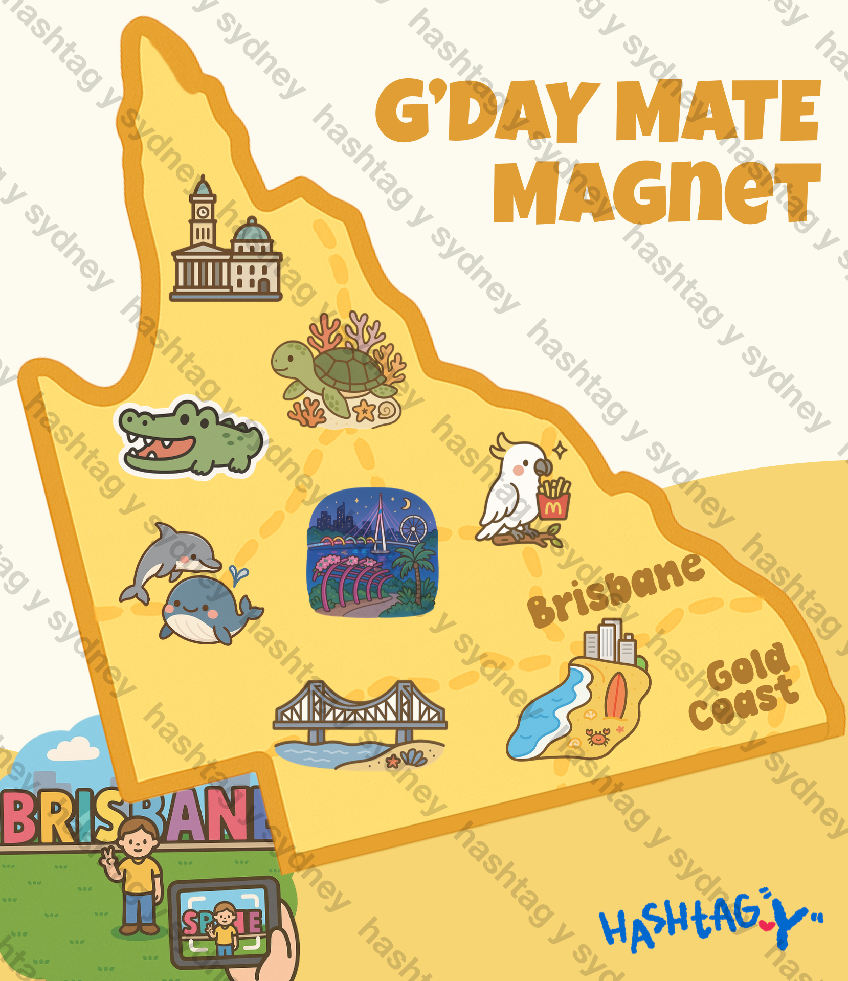 Queensland Map Fridge Magnet – Pre-Order discount